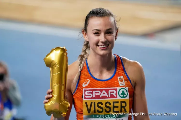 Nadine Visser prolongeert EK-titel 60 meter horden in Nederlands record