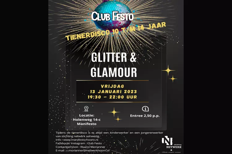 Tienerdisco Club Festo op vrijdag 13 januari