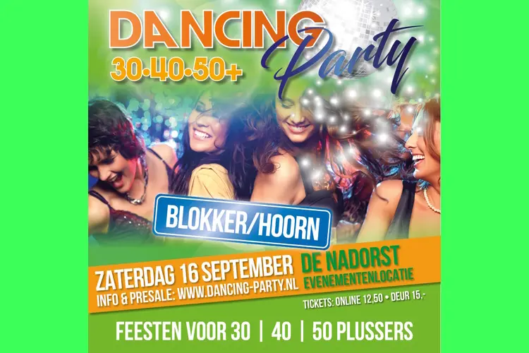 Dancing Party voor 30 | 40 | 50 plussers in De Nadorst