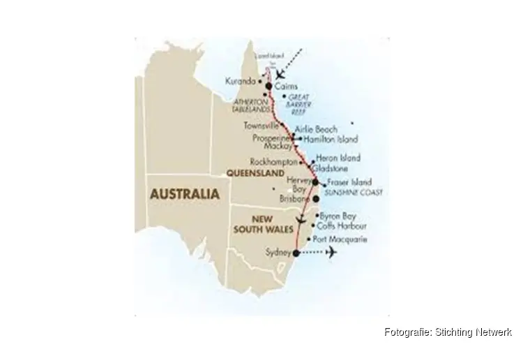 Een "vogelvlucht” door het oosten van Australië en Tasmanië